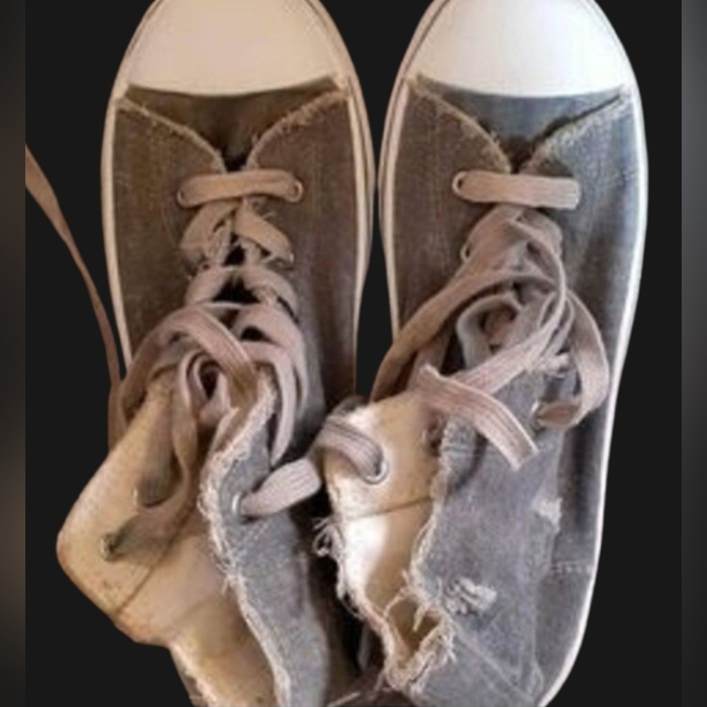 Maurices Vintage Distressed Canvas High Top Sneakers | Retro Grunge Style Shoes